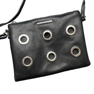 Rampage Y2K Silver Studded Eyelets Crossbody Bag Purse Grunge